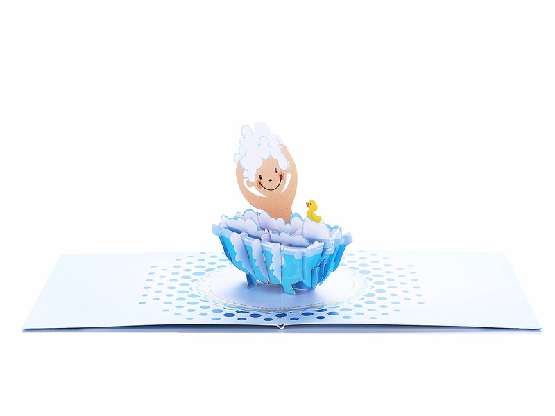 Liif Baby Shower Blue Boy 3D Greeting Pop Up Card For New Baby, Baby Congratulations, Announcement, Newborn, Baby Congrats, Cute | With Message Note & Envelop - Image 3